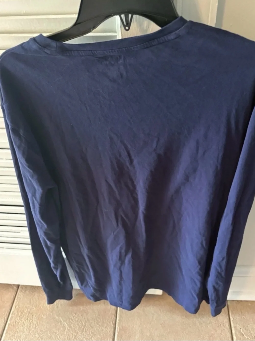Polo by Ralph Lauren Men's Navy Long-Sleeve Crew Neck Shirt Large
